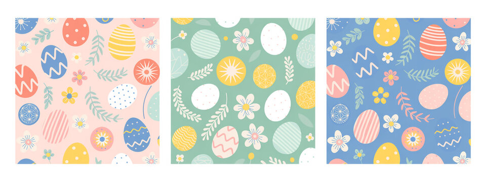 Easter egg patterns seamless backgrounds