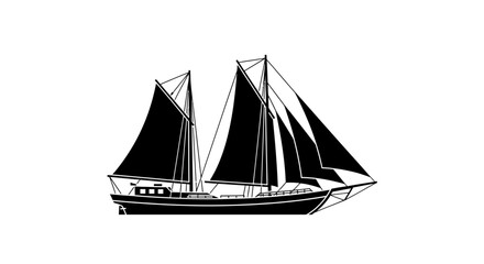 Obraz premium Sailing yacht with two sails.