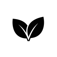 Obraz premium Simple black leaves illustration representing nature and growth in design.