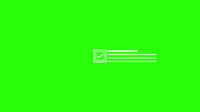 A vibrant green background features a small centered white square in the lower right corner