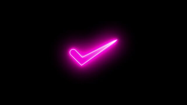 A bright pink neon arrow points diagonally upwards against a completely black background high quality professional