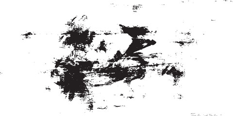 Naklejka premium Abstract Black Ink Splatter Texture on White Background.