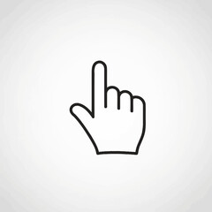 Fototapeta premium Simple hand cursor icon pointing upwards representing selection and interaction.
