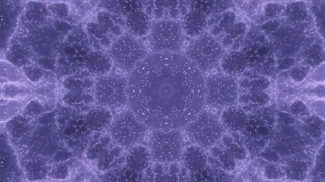 Abstract Purple Kaleidoscope of Shimmering Particles and Shifting Patterns