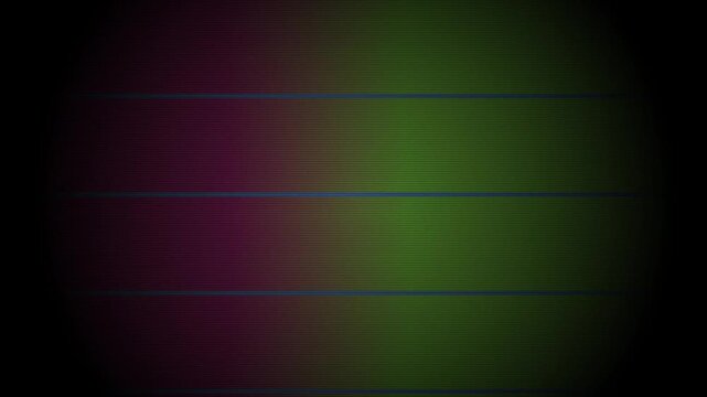Abstract background with horizontal blue lines on a gradient purple and green color scheme with a black border