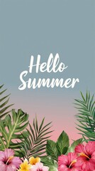 Obraz premium Sunset at the Beach With Palm Trees and Summer Vibes in a Colorful Sky