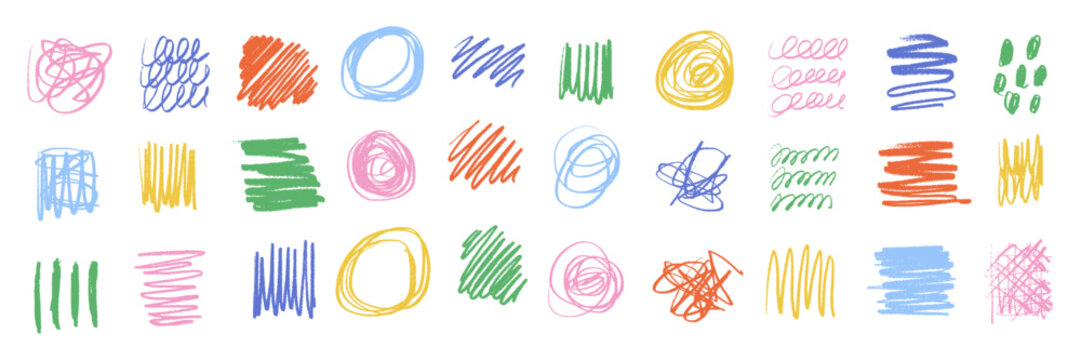 Crayon pencil scribble for chalk color line and texture splash text. Marker drawing pen for messy pastel hand and vector stripe squiggle. Scrawl background playful for divider pattern doodle.