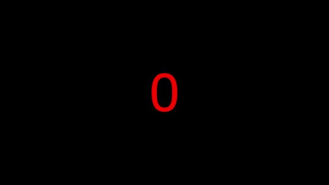 Countdown timer from 5 to 0 seconds real time. Modern flat design of countdown animation isolated on transparent background with alpha channel 10 Seconds Digital Countdown Timer Animation