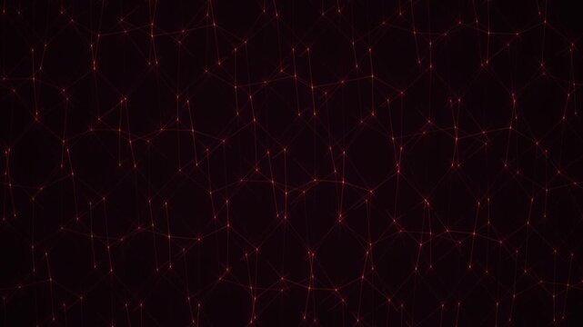 Dark background with a pattern of small, bright red dots and lines, creating a textured and dynamic visual effect.