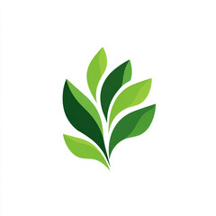 Obraz premium Abstract green plant symbol minimalist nature brand logo isolated on white background