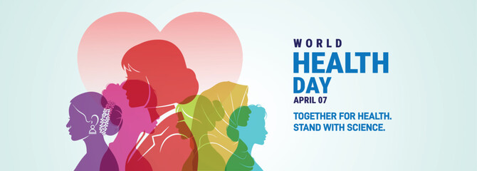 Fototapeta premium World Health Day concept background. Together for health. Stand with science. 