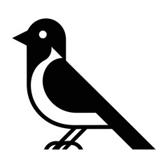 Vector of a bird standing upright with a clear outline and minimal details © Rohi