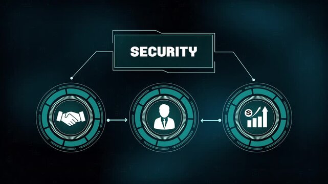 Professional business security and corporate protection concept, featuring strategic leadership, financial growth, and reliable teamwork.