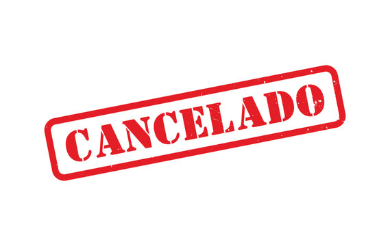 Cancelado Red Grunge Stamp Badge Vector &ndash; Distressed Spanish Cancellation Imprint Seal for Documents, Notices, Payments, and Official Administrative Use