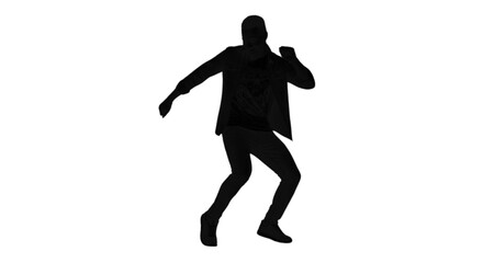 Obraz premium Dynamic man in motion a black and white silhouette of energy and style