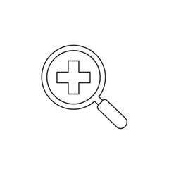Obraz premium Medical search magnifying glass vector illustration flat design