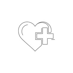 Obraz premium heart with cross medical health care love vector illustration