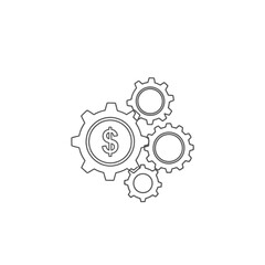 Fototapeta premium Gears with dollar sign business profit vector illustration