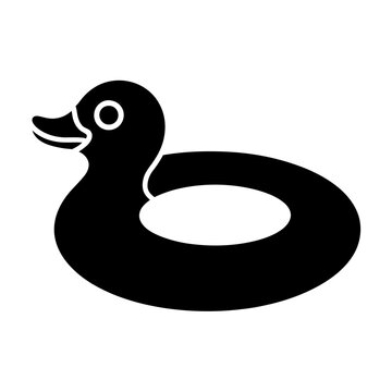 Vector of a rubber duck floating on water with smooth contours