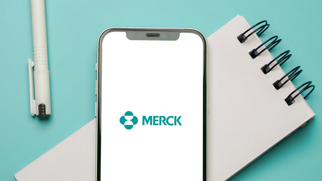 Merck logo displayed on a smartphone screen &ndash; Delhi, India &ndash; June 04, 2025