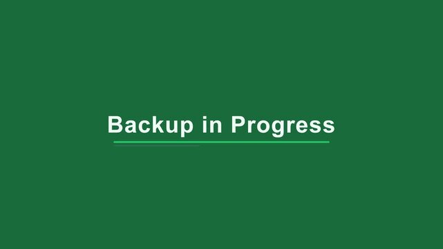 Backup in Progress Loading Animation on Green Background