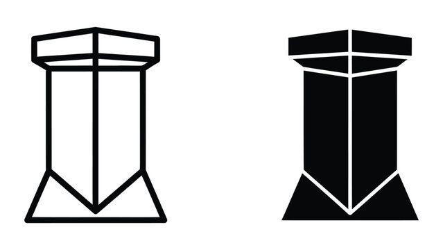 Comparison of a hollow and solid structural column design with triangular bases