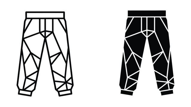 Geometric patterned sweatpants in black and white designs