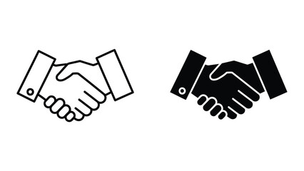 Two contrasting handshake icons representing formal and informal agreements © Sahidul Stock