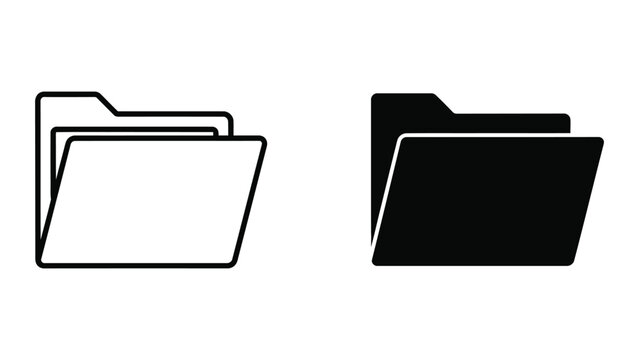 Contrast between empty and filled folder icons representing data states