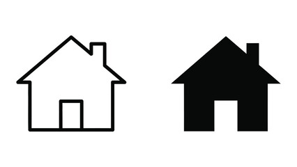 Fototapeta premium Comparison of simple house icons with different fill styles