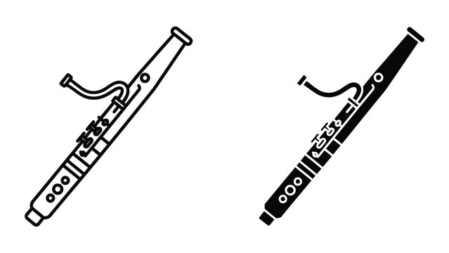 Two different types of clarinets displayed side by side in black and white