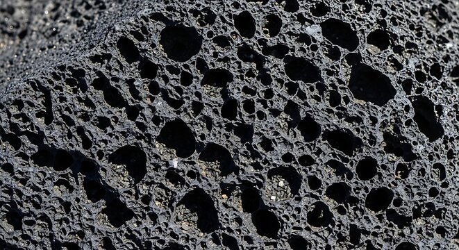 A close-up of a porous volcanic rock