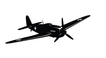 World war ii fighter plane in flight a dramatic silhouette © adobeamena