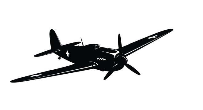 World war ii fighter plane in flight a dramatic silhouette