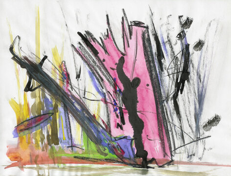 Dessin d'un homme souffrant de d&eacute;pression et d'anxi&eacute;t&eacute;. D&eacute;personnalisation.