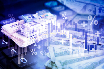 Fototapeta premium Business Investment and Financial News , Economy and Stock market trend analysis