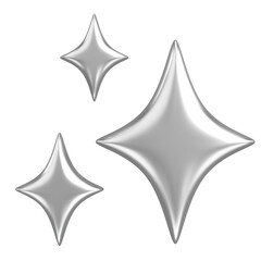 Fototapeta premium Glossy Star Sparkle. 3D Illustration.