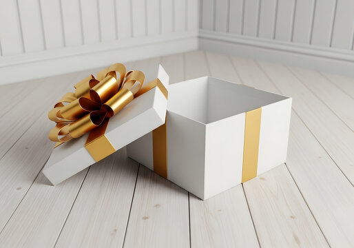 A partially eaten box of donuts placed on a white surface near an empty box
