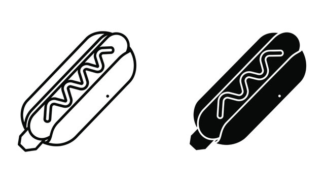 Contrast illustration of a hotdog with two different bun styles