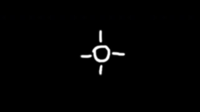 Doodle hand-drawn target crosshair aim focus symbol sketch suitable for conveying precision, location, or a simple design element in presentations or videos.
