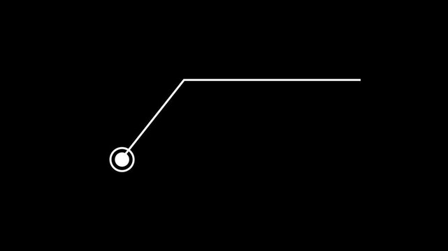 White geometric line with circle marker on black background abstract digital art image photo