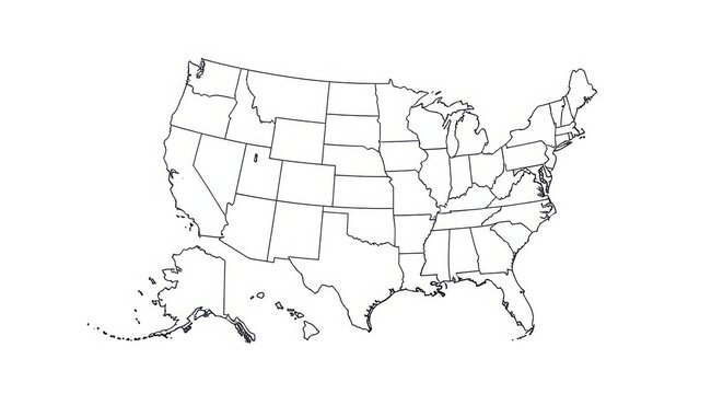 grayscale map of the contiguous United States