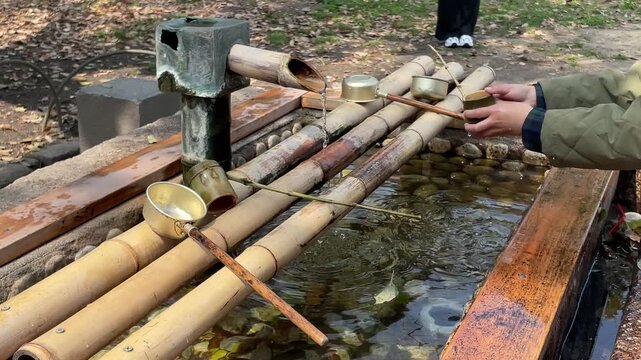 Japanese Temple Water Purification Ritual Ts ku b a i Hand Washing Experience