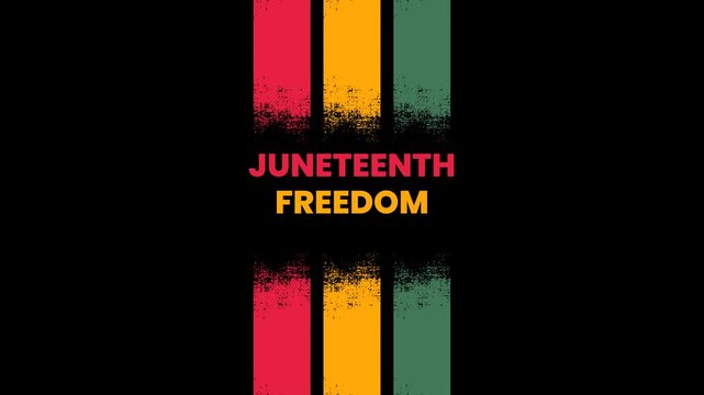 Juneteenth Freedom Day Celebration Background with Grunge Stripes and Emancipation Message