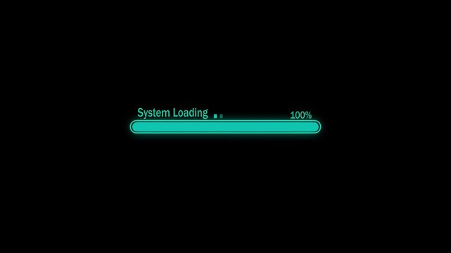 System Loading bar sending from 0 to 100%, 4 k video .keyword. system loading, loading animation, loading screen, progress bar, progress circle, percentage counter, 0 to 100 loading, booting