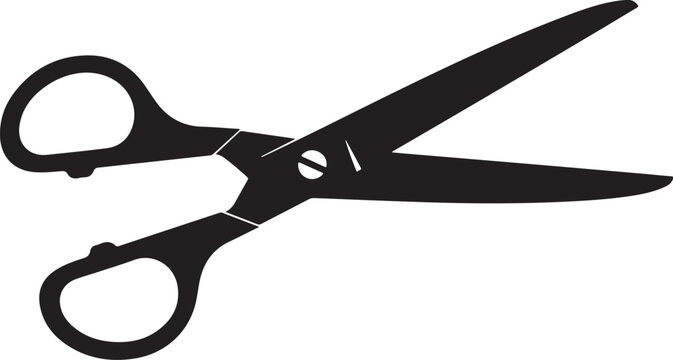 Black scissors on white background