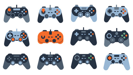 Set of video game controllers vector illustration for gaming concepts. © GW