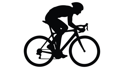 Obraz premium Dynamic silhouette illustration of a cyclist on a racing bicycle, capturing the essence of speed and athletic pursuit in competitive sport