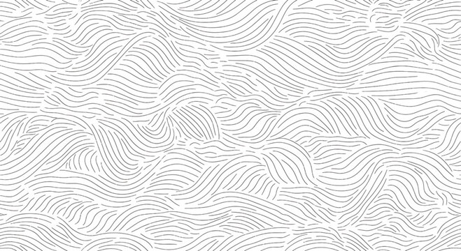 Subtle organic wavy line pattern in light gray creates a serene and flowing texture on a clean white background.