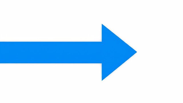 Simple blue arrow animation showing forward movement and direction. A visual metaphor for progress, workflow, and the next step in a process. Minimalist icon for web design or infographics